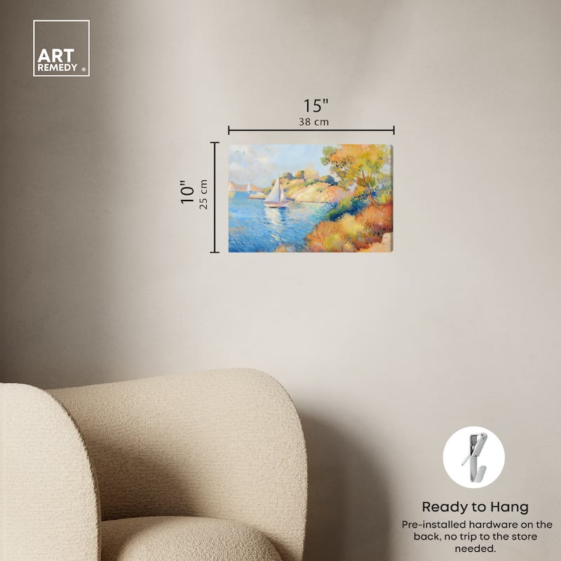 Art Remedy Sail Off In The Morning Gallery Wrapped Impressionism 1 Piece Canvas Wall Art