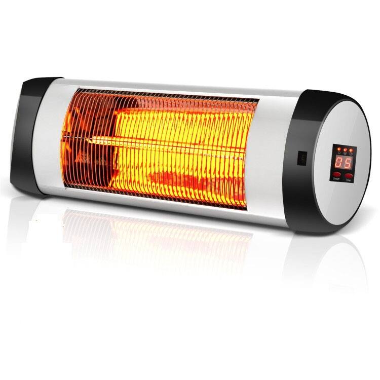 1500W Wall-Mounted Electric Heater Patio Infrared Heater with Remote Control - 26'' x 4'' x 8'' (L x W x H)