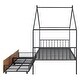 preview thumbnail 13 of 14, Twin Size Metal House Bed with Two Drawers