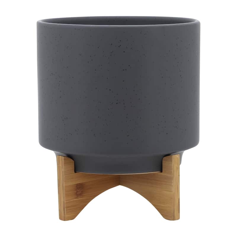 Sagebrook Home Neutral Ceramic Planter Pot with Stand Indoor/Outdoor