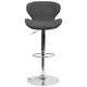 preview thumbnail 89 of 101, Contemporary Vinyl/Chrome Adjustable Curved Back Barstool - 19.25"W x 19"D x 33.75" - 42.25"H