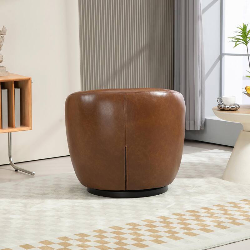 Modern Swivel Barrel Armchair with Storage