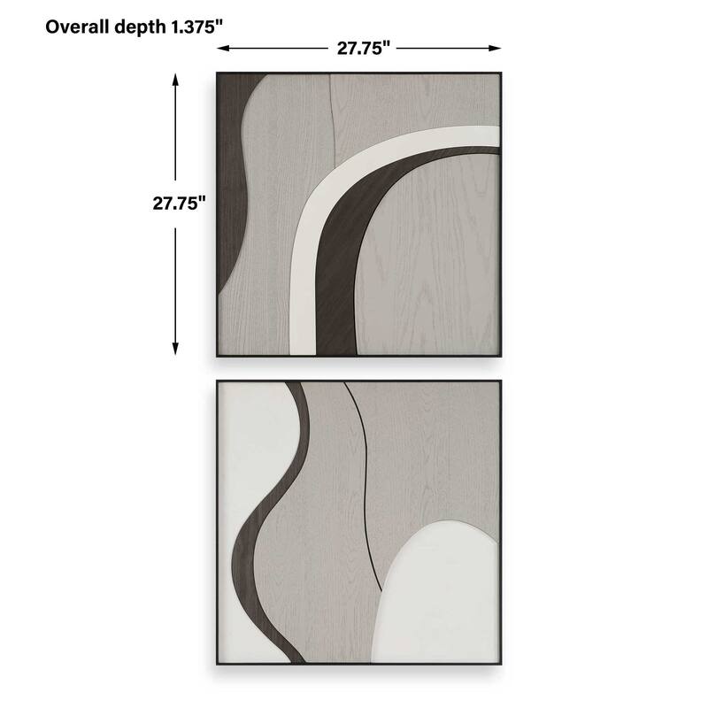 Uttermost Joel Modern Wood Wall Art Set/2