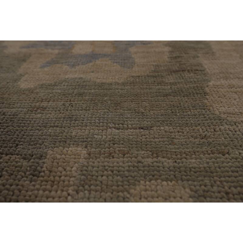 Grey Vegetable Dye Oushak Turkish Large Area Rug Handmade Wool Carpet - 9'11"x 13'10"