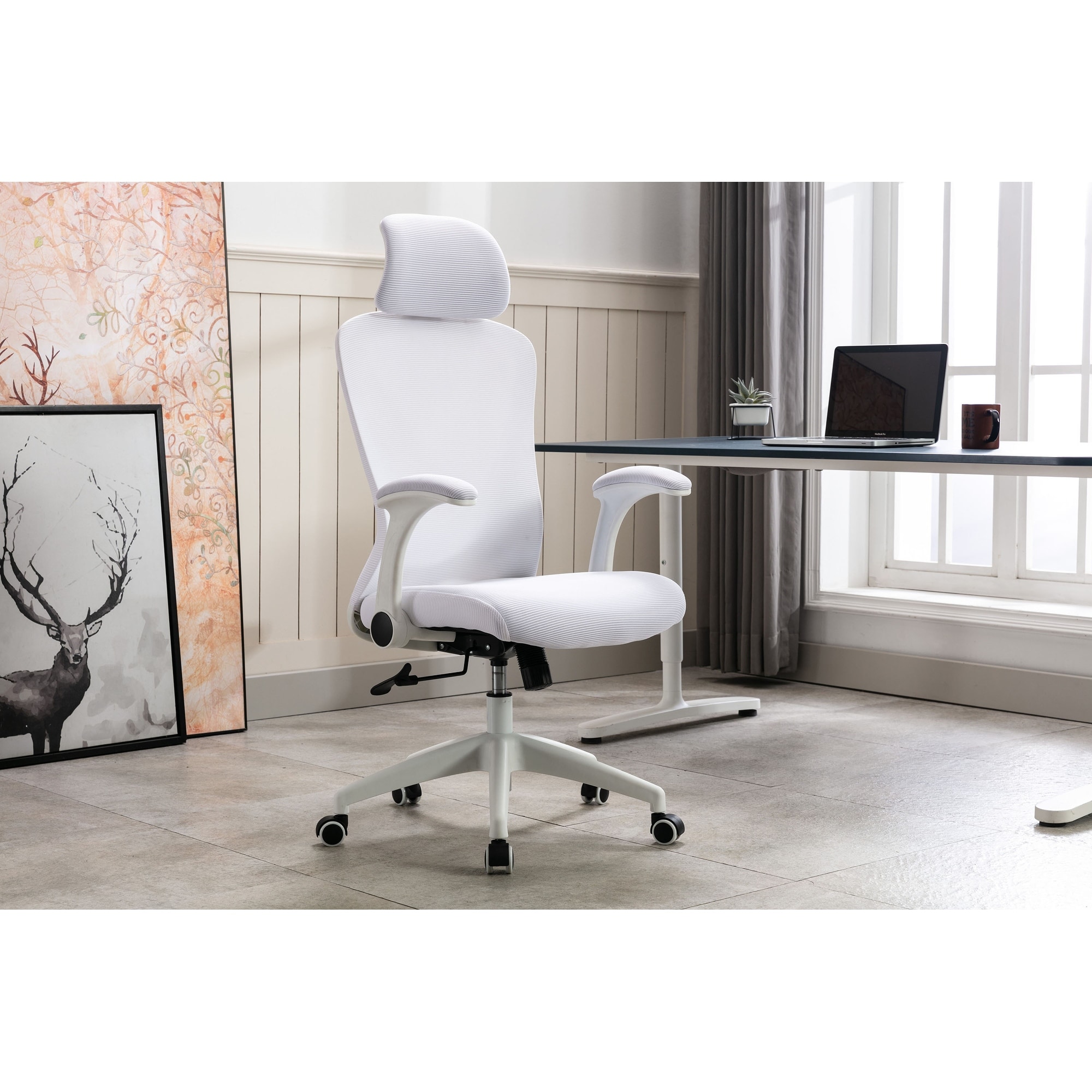 Porthos Home Dilan Swivel Office Chair Mesh Back Gaslift Seat