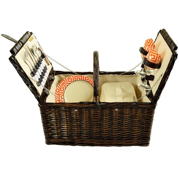 slide 2 of 7, Picnic at Ascot - Willow Picnic Basket for Two