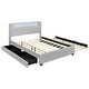 preview thumbnail 3 of 8, Teddy Fleece Bed with LED Wingback Frame Bed and Trundle, Drawers