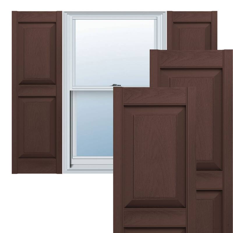 Lifetime Vinyl, Std. 2 Equal Panels, Raised Panel Shutters, (Pair) - 14 3/4"W x 51"H - Classic Blue