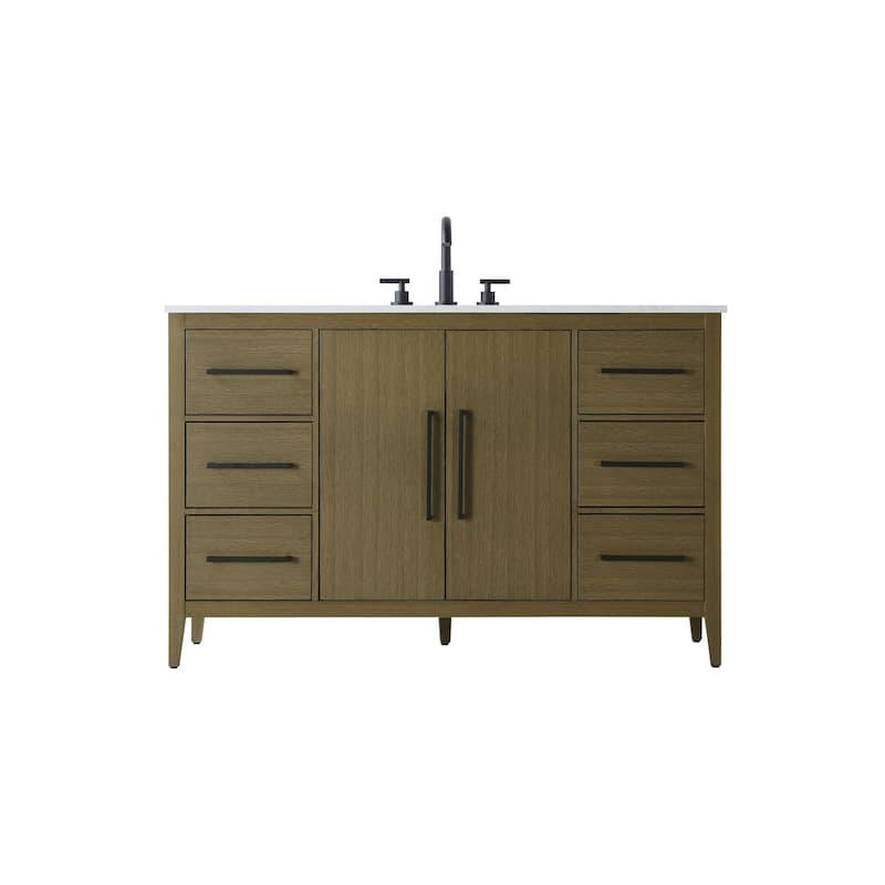 Elegant Lighting VF29354 Millie 54" Free Standing Single Basin Vanity - Chestnut Brown
