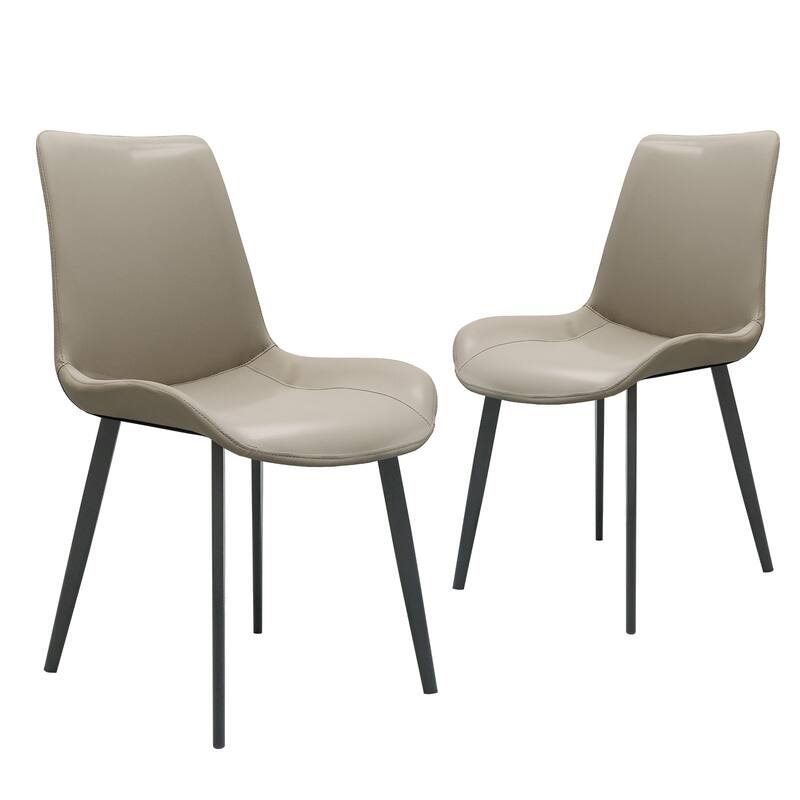 PU Leather Dining Chair with Metal Legs, Modern Upholstered Chair Set of 4 for Kitchen, Restaurant, Living, Meeting Room