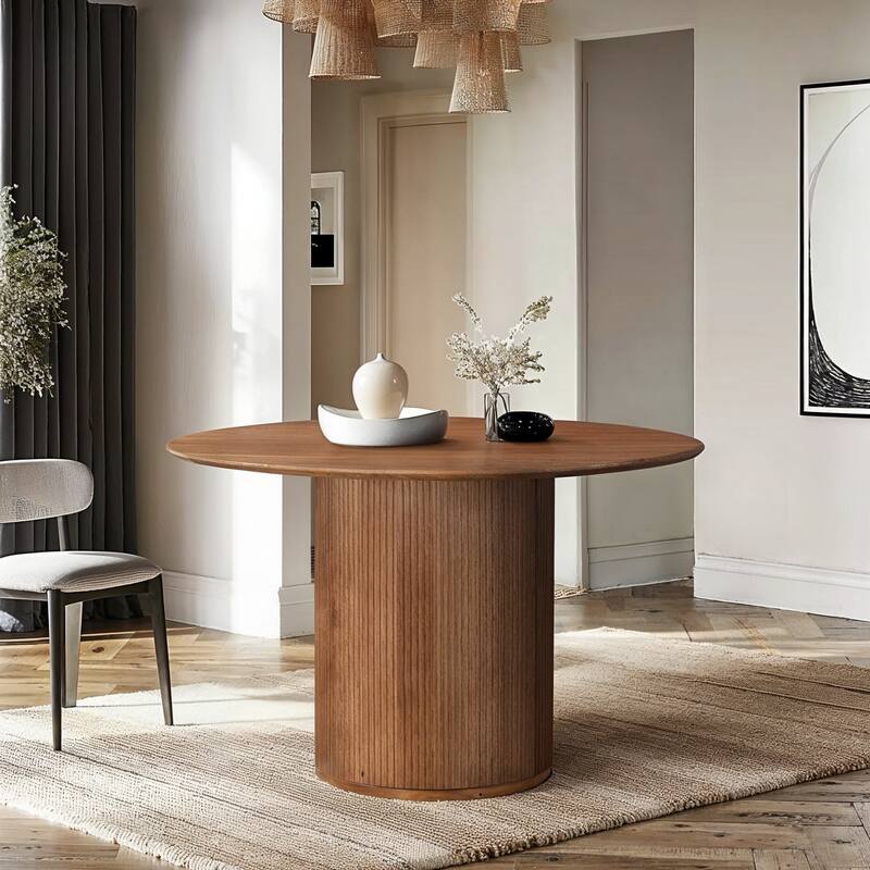 Margot 47 in. Wood Round Dining Table with Storage