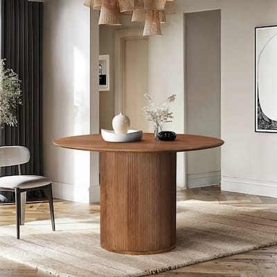 Margot 47 in. Wood Round Dining Table with Storage