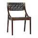 Option Dark Brown Teak & Black Leather