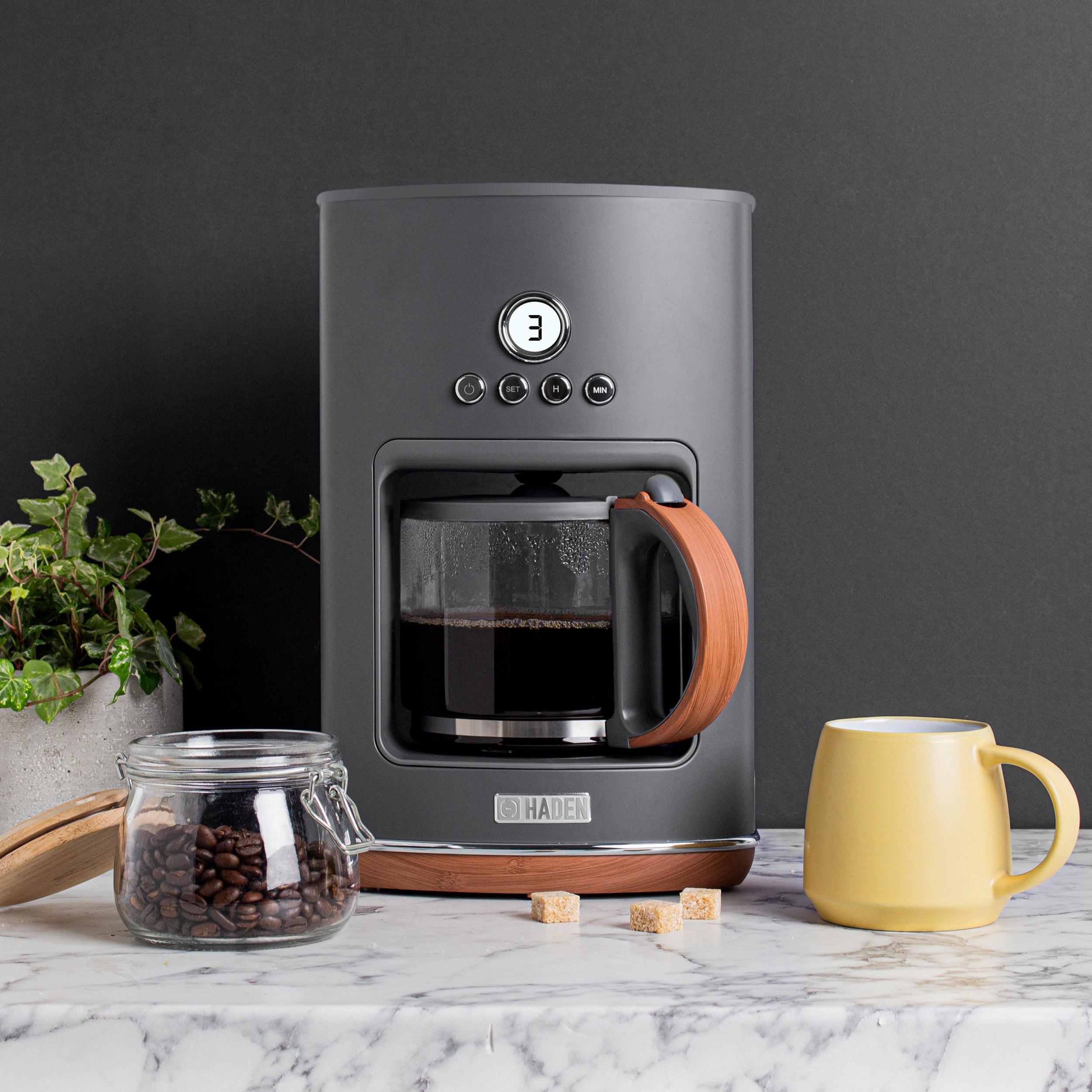 HADEN Dorchester Pebbble Grey 10-Cup (1.5 Liter) Programmable Drip