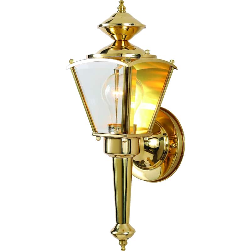 Volume Lighting 1-Light Polished Brass in/out-door Wall Mount Sconce