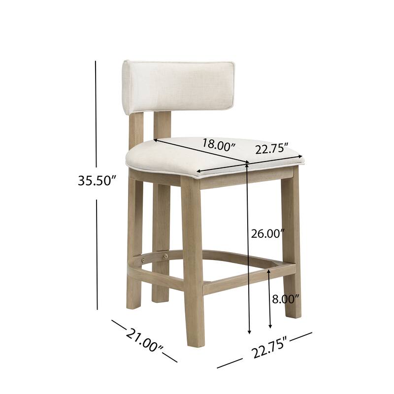 Christopher Knight Home - Dovey Contemporary Upholstered 26-Inch Counter Stool Set of 2 with Rubberwood Frame