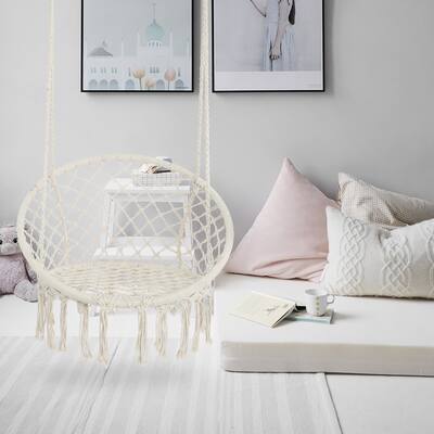 Hammock Chair, Macrame Swing Hanging Cotton Rope Hammock Chair