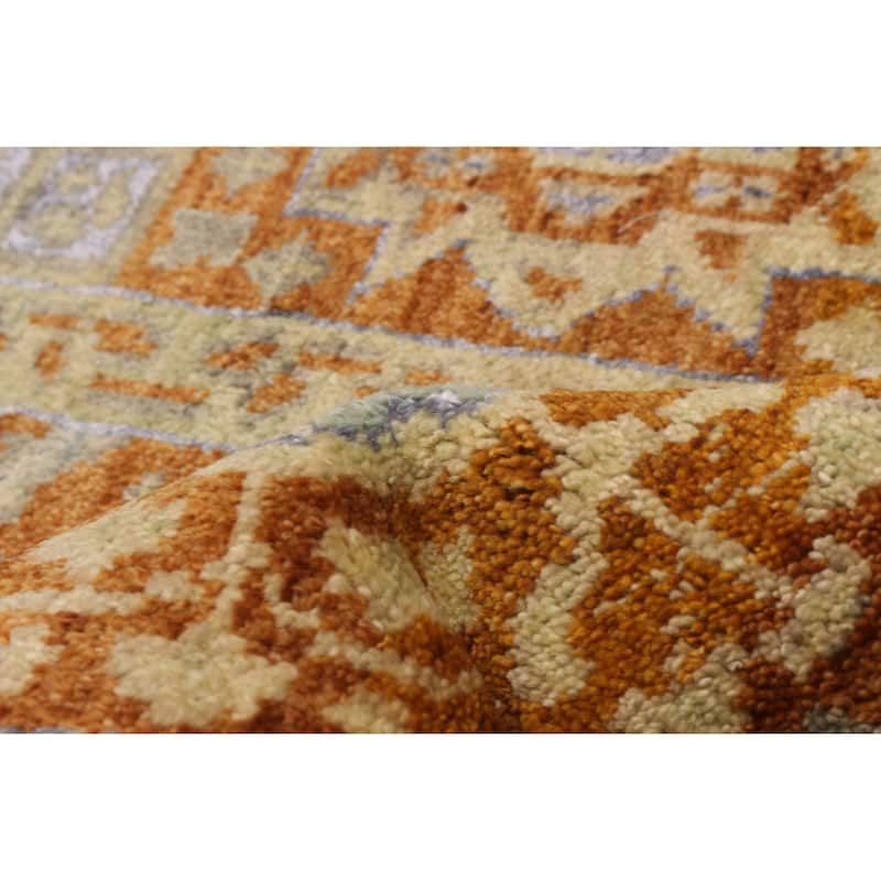 ECARPETGALLERY Hand-knotted Mamluk Burnt Orange Silk, Wool Rug - 7'11 x 10'0