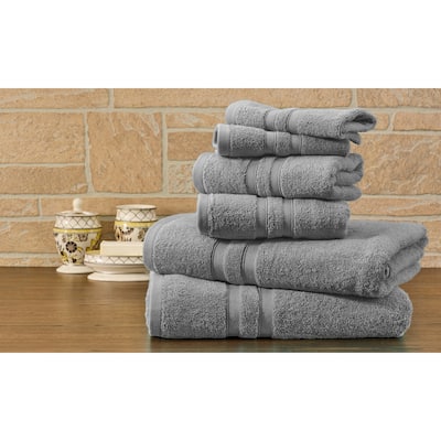 Bibb Home 6 Piece Egyptian Cotton Towel Set