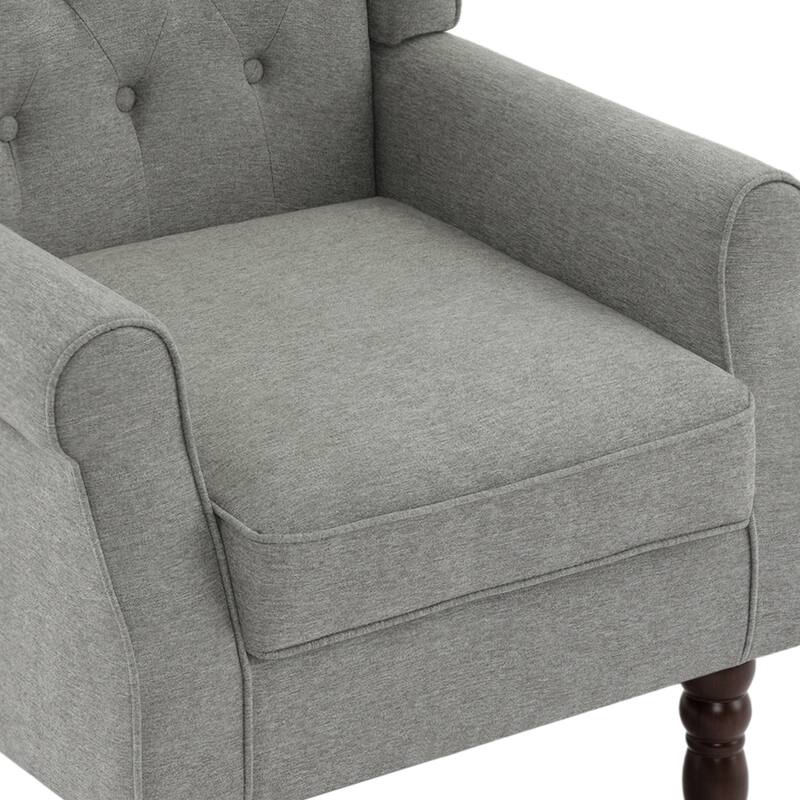 Button-Tufted Accent Chair Wingback Armchair - 38"H