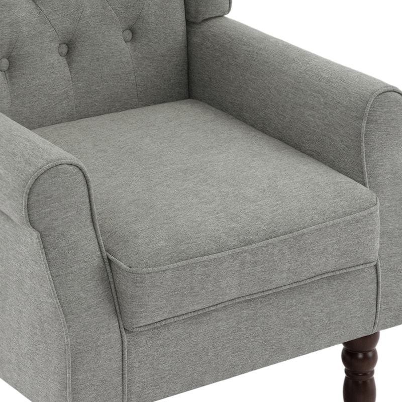 Button-Tufted Accent Club Chair Wingback Armchair Set of 2