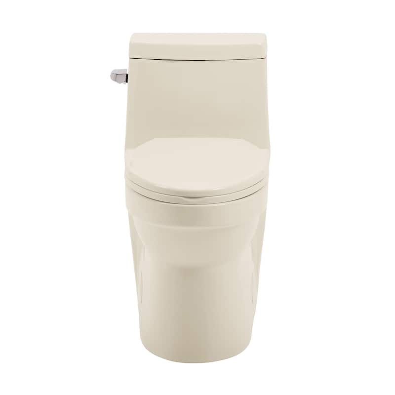 Tours One Piece Elongated Left Side Flush Handle Toilet 1.28 Gpf In Bisque - 29.2" x 14.95" 28.4" - 29.2" x 14.95" 28.4" - Bisque