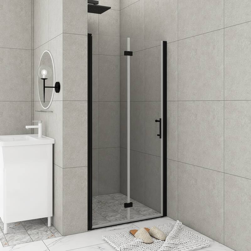 30/32/34/36 Bi-fold Semi-Frameless Shower Door with Clear Tempered Glass