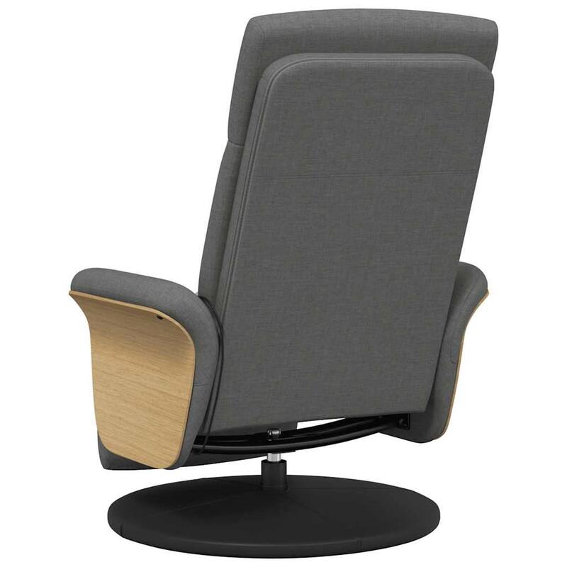 vidaXL Massage Recliner Chair Dark grey 100% polyester, plywood, metal