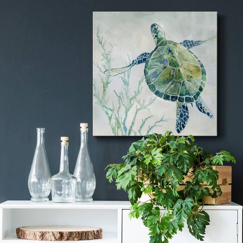 Seaglass Turtle II-Premium Gallery Wrapped Canvas - Ready to Hang