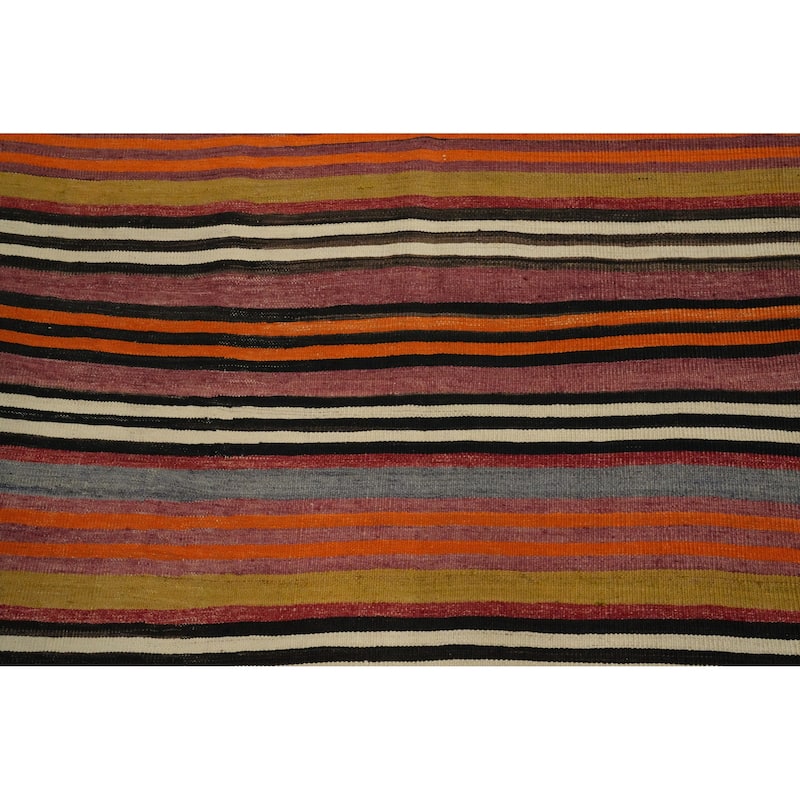 Hand Woven Oriental 100% Wool Carpet Southwestern Geometric Multi-Colored Kilim Area Rug - 7' 11'' X 5' 2''