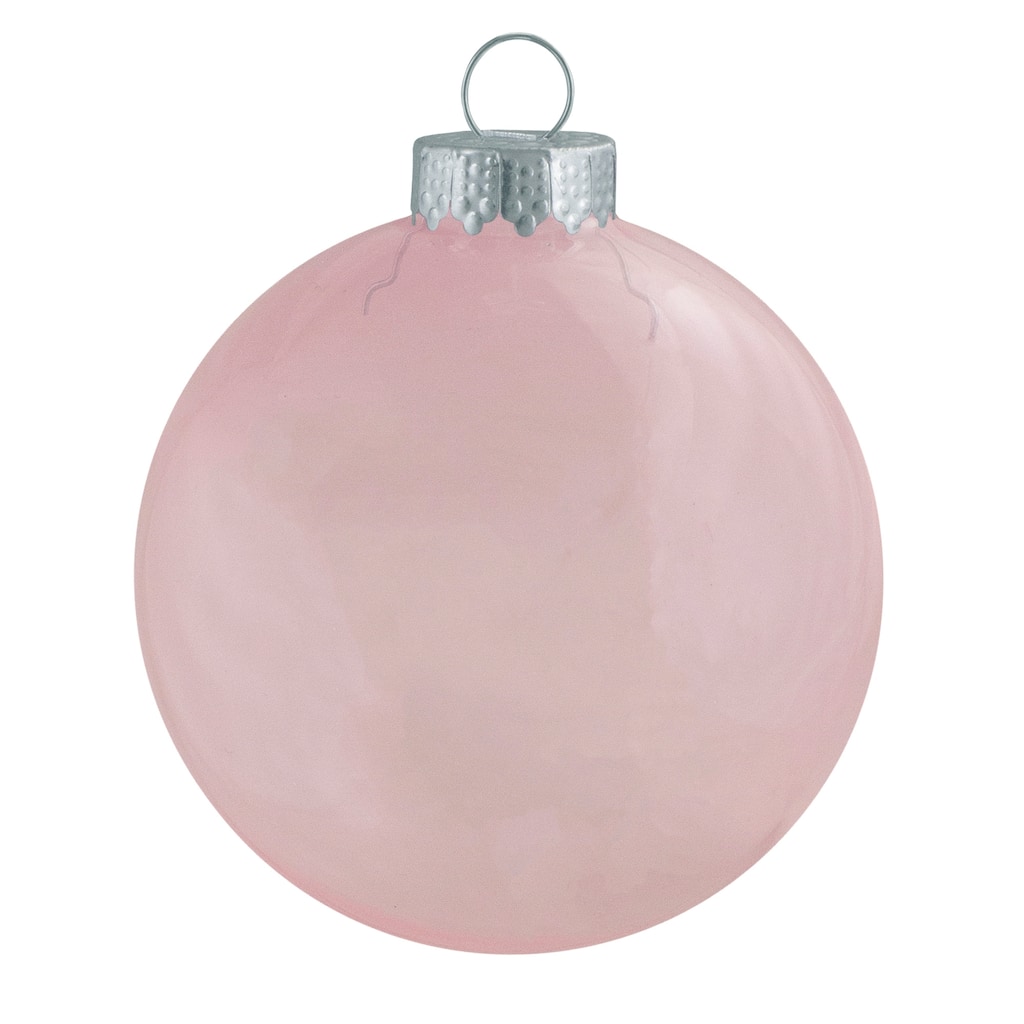 Shiny Finish Glass Christmas Ball Ornaments 2.75" (70Mm) Pink 12Ct