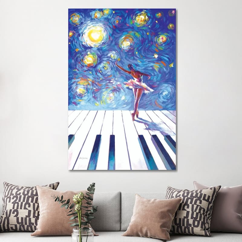 iCanvas "Van Gogh's Ballerina Reaching For The Stars" by Leon Devenice Canvas Print
