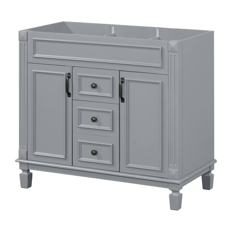 GDFStudio - Arborton Modern Freestanding Bathroom Vanity with 2 Storage Drawers and Soft-Closing Doors (Cabinet only) - 36.3'W