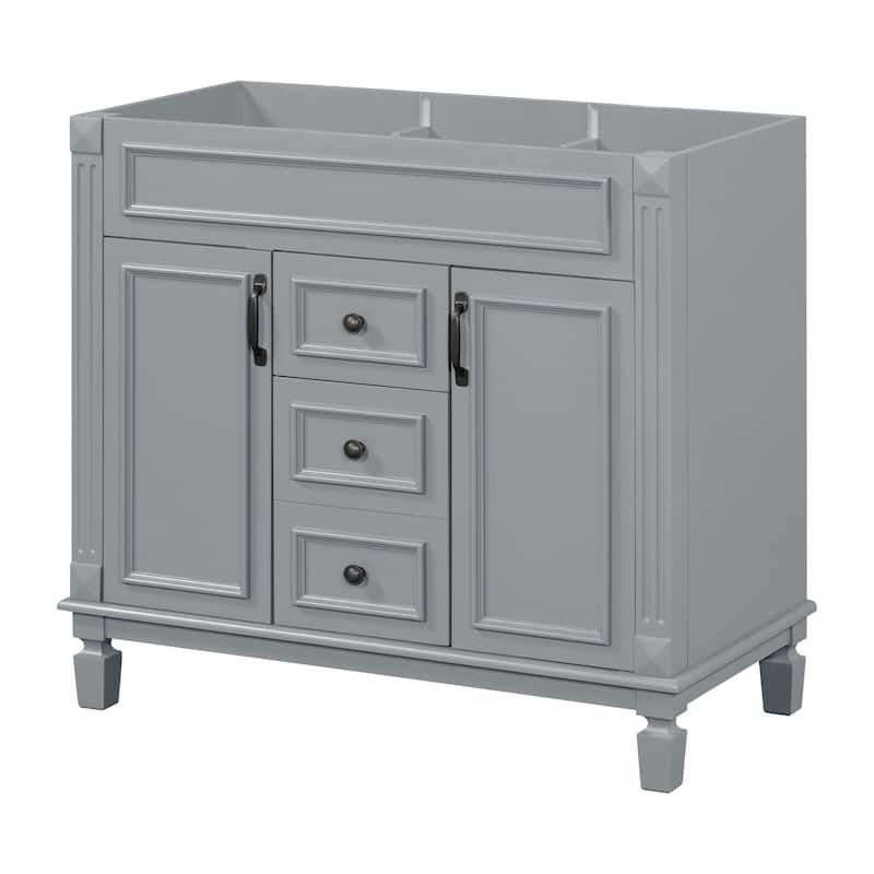 Roomfitters 36 Inch Bathroom Vanity without Sink, Freestanding Cabinet with 2 Soft Closing Doors and 2 Drawers