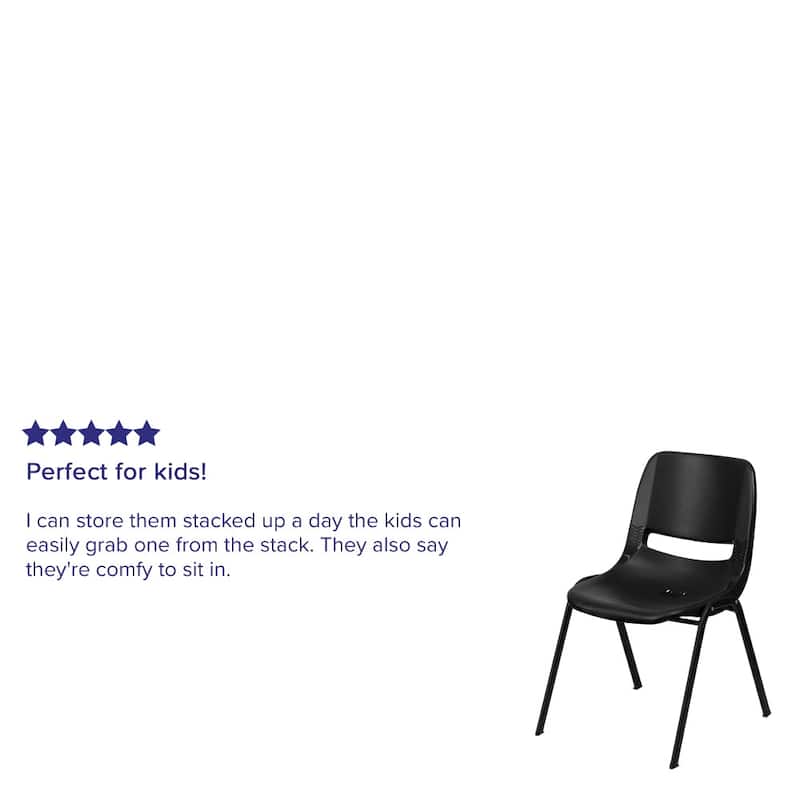 Kid's Ergonomic Shell Stack Chair with 14" Seat Height