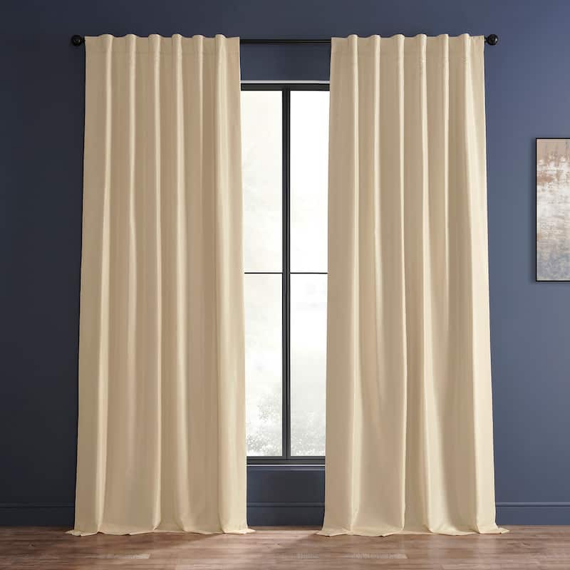 Exclusive Fabrics Textured Faux Dupioni Silk Thermal Blackout Curtains (1 Panel) - 50 X 84 - Off White