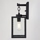 preview thumbnail 7 of 7, VAXCEL Berkley 14.5 in. H 1-Light Black Transitional Outdoor Wall Sconce, Metal, Clear Seeded Glass Shade, LED Compatible