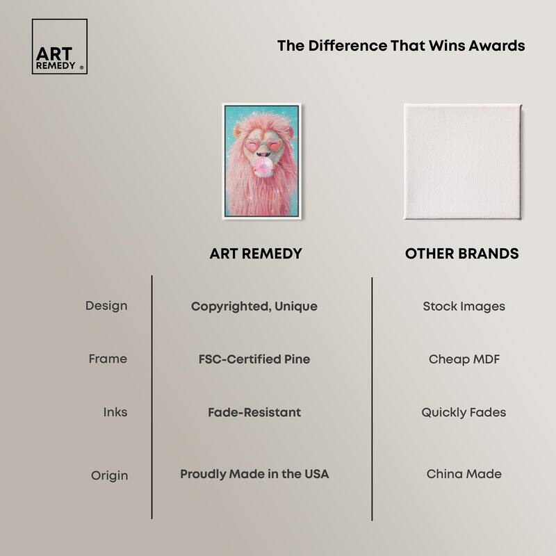 Pastel Lion Bubblegum Canvas by Art Remedy