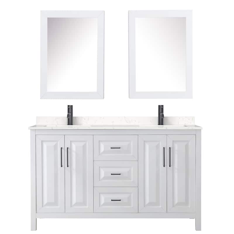 Wyndham Collection Daria 60" Free Standing Double Basin Vanity Set