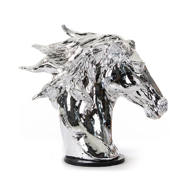 Modern Silver Horse Head Sculpture 22 x 25 x 11 On Sale Bed Bath