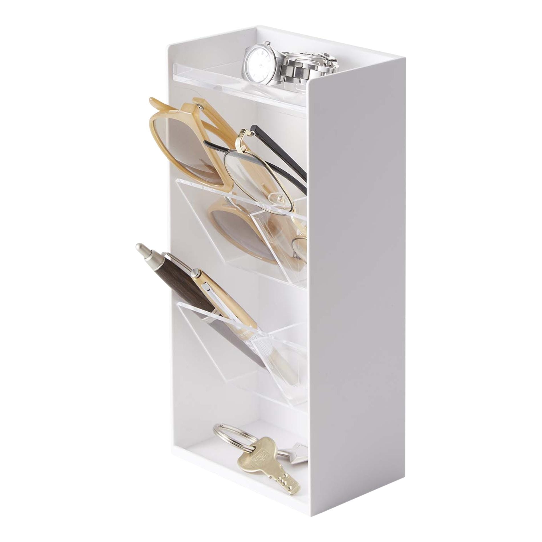 Yamazaki Home Accessory Organizer, ABS Plastic, Adjustable - L 3.03 x W 4.72 x H 9.84 inches
