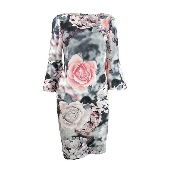 calvin klein bell sleeve dress blush
