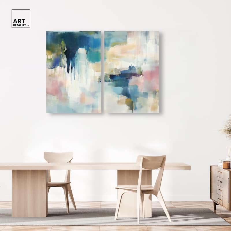 Pale Periwinkle II Canvas Set of 2 by Art Remedy, Gallery Wrapped