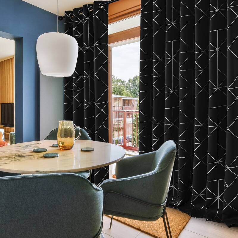 Pattern Curtain, Black Out Curtains for Bedroom Windows 2 Panel