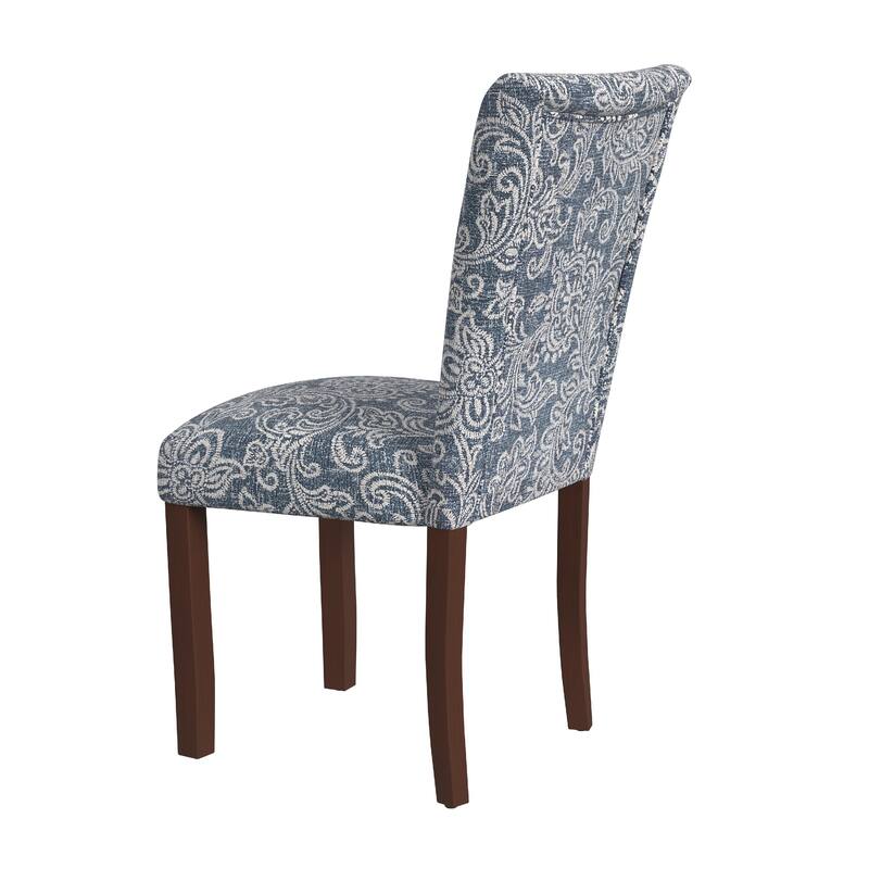 Jax Parsons Dining Chair Set of 2, Blue Jacobean Print Polyester