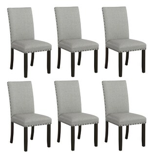 Rivington Upholstered Dining Chairs with Nailhead Trim (Set of 6) - Bed ...