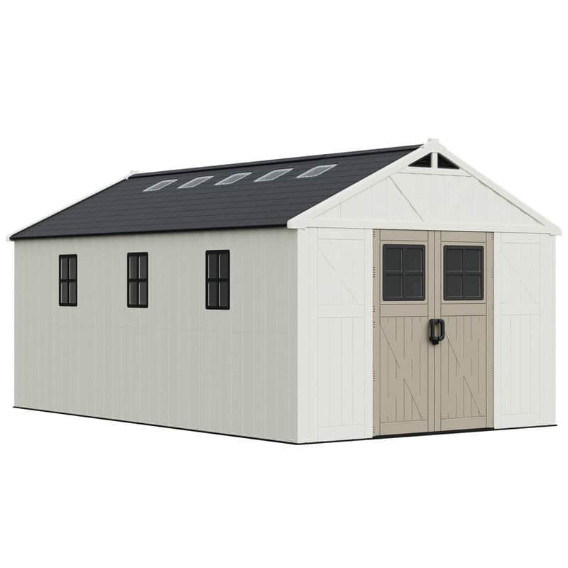 Patiowell 10 X 16 FT&10 X10 FT &10 X12 FT 10 X14 FT Resin Outdoor Storage Shed With Floor ,Weather Resistant Shed for Garden