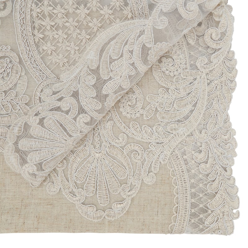 Charming Embroidered Lace Table Runner