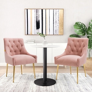 Clihome Tufted Velvet Upholstered Side Chair (Set of 2)