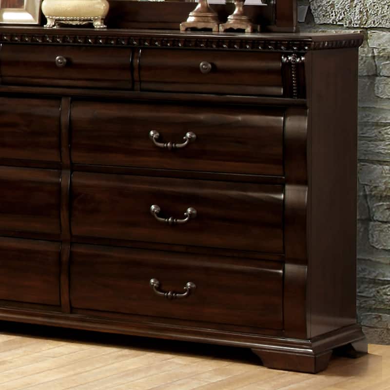 Tay Traditional Cherry 2-piece 9-Drawer Dresser and Mirror Set by Furniture of America
